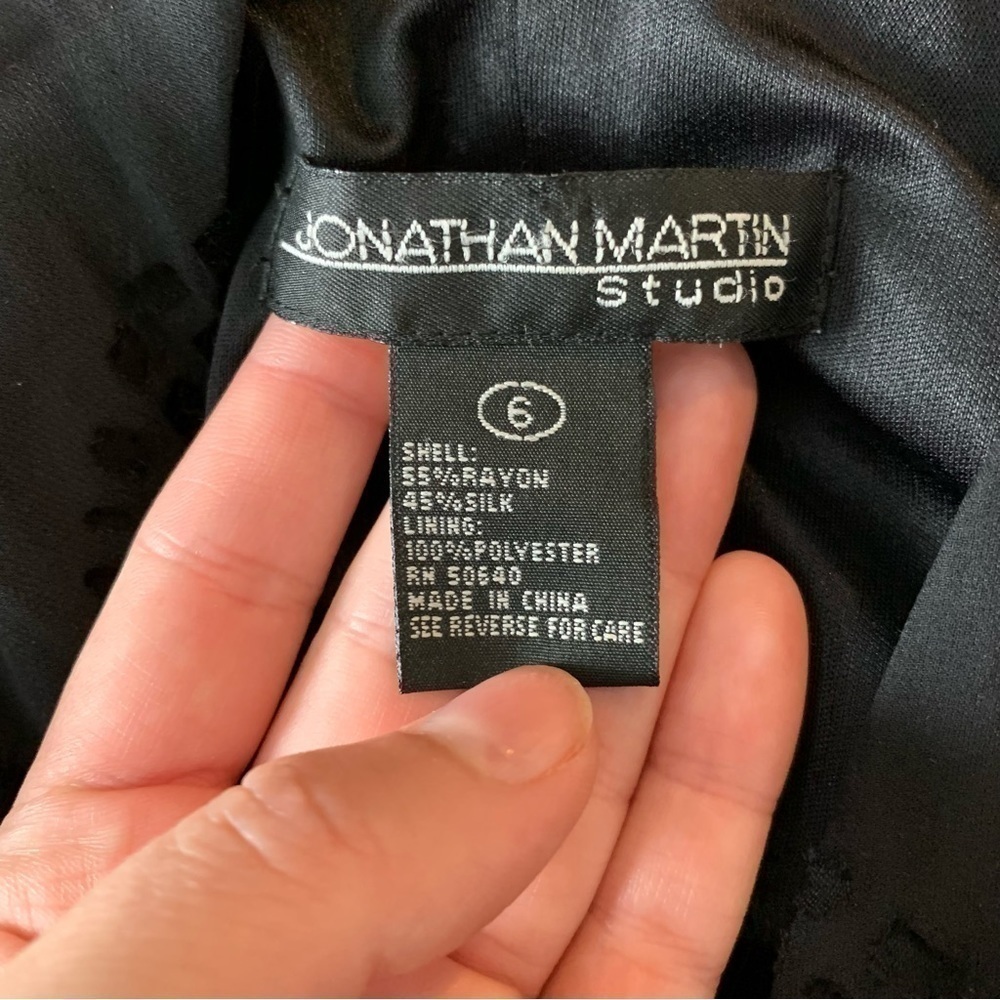 Jonathan Martin Studio Black Silk Blend Cocktail Dress - Picture 5 of 6